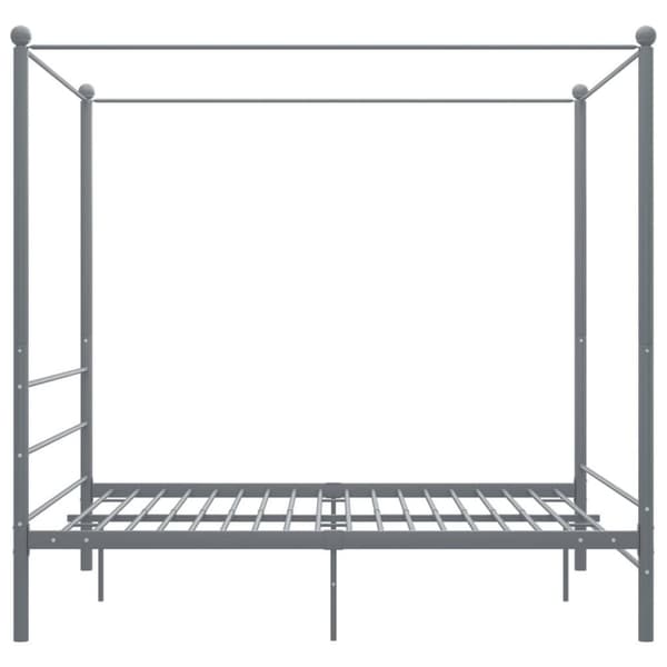vidaXL Himmelsengeramme grå metall 160x200 cm