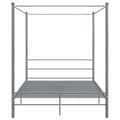 Miniatyrbilde 4 av 6: vidaXL Himmelsengeramme grå metall 160x200 cm