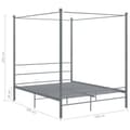 Miniatyrbilde 6 av 6: vidaXL Himmelsengeramme grå metall 160x200 cm