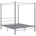 Miniatyrbilde 2 av 6: vidaXL Himmelsengeramme grå metall 160x200 cm