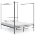 Miniatyrbilde 1 av 6: vidaXL Himmelsengeramme grå metall 160x200 cm
