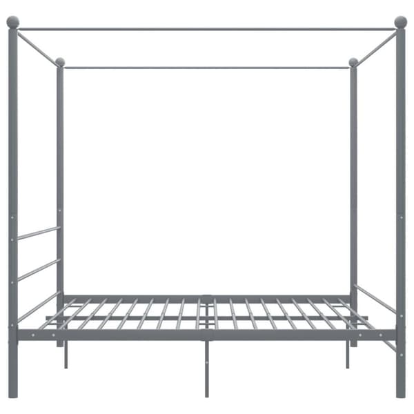 vidaXL Himmelsengeramme grå metall 180x200 cm