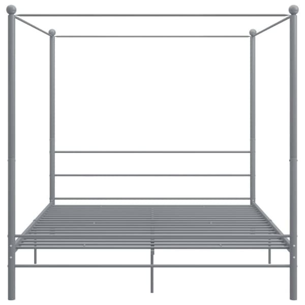 vidaXL Himmelsengeramme grå metall 180x200 cm