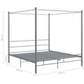 Miniatyrbilde 6 av 6: vidaXL Himmelsengeramme grå metall 180x200 cm