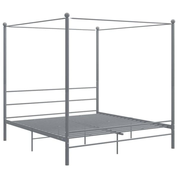 vidaXL Himmelsengeramme grå metall 180x200 cm