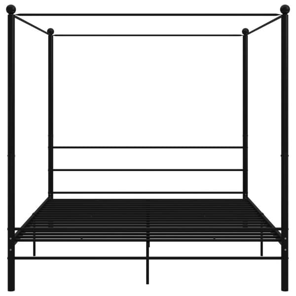 vidaXL Himmelsengeramme svart metall 200x200 cm