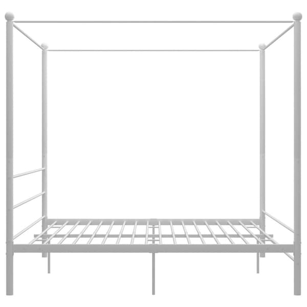 vidaXL Himmelsäng vit metall 180x200 cm