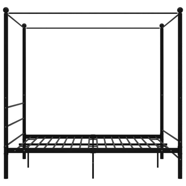 vidaXL Himmelsäng svart metall 160x200 cm