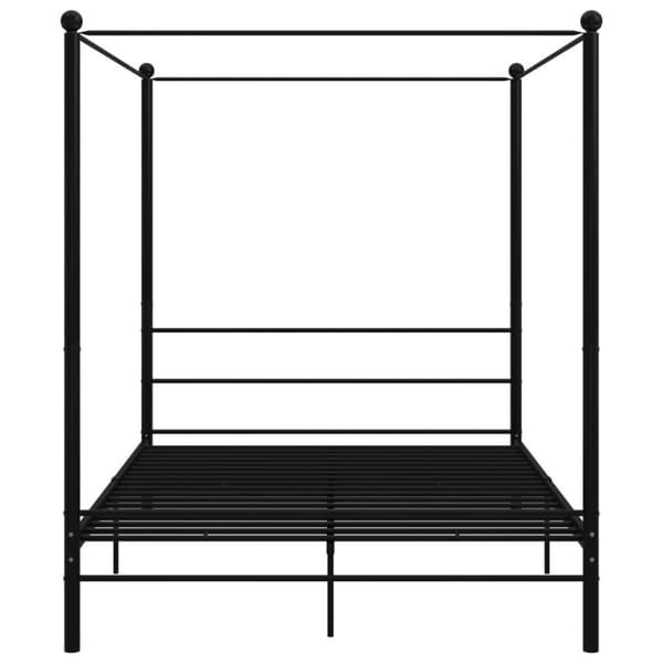 vidaXL Himmelsäng svart metall 160x200 cm
