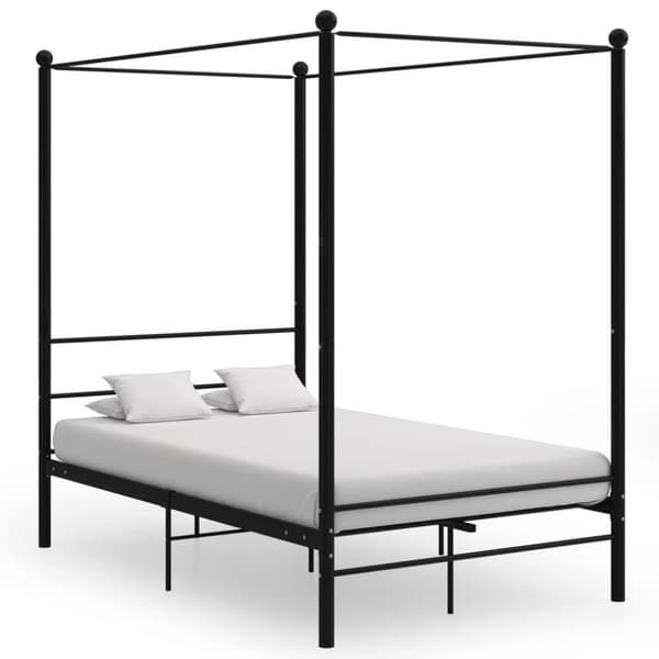 vidaXL sengestel til himmelseng 120x200 cm metal sort