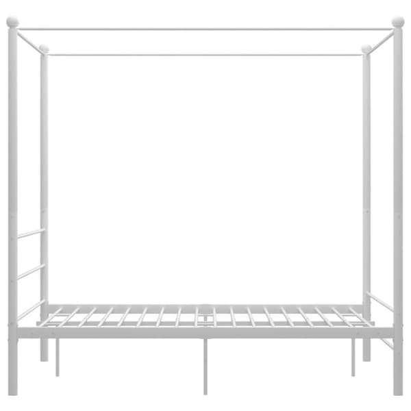 vidaXL sengestel til himmelseng 120x200 cm metal hvid
