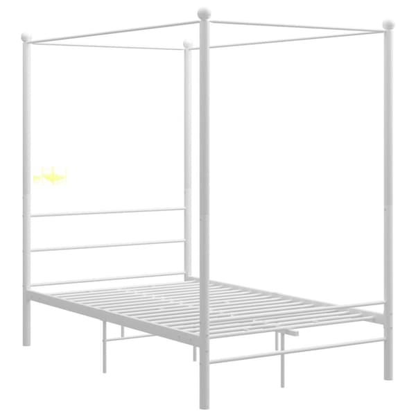 vidaXL sengestel til himmelseng 120x200 cm metal hvid