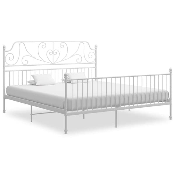 vidaXL sengestel 180x200 cm metal hvid