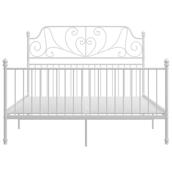 vidaXL Sengeramme hvit metall 160x200 cm
