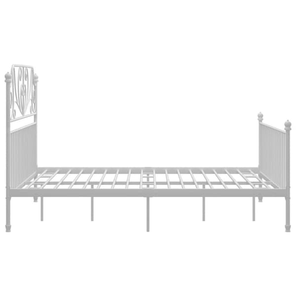 vidaXL Sengeramme hvit metall 160x200 cm