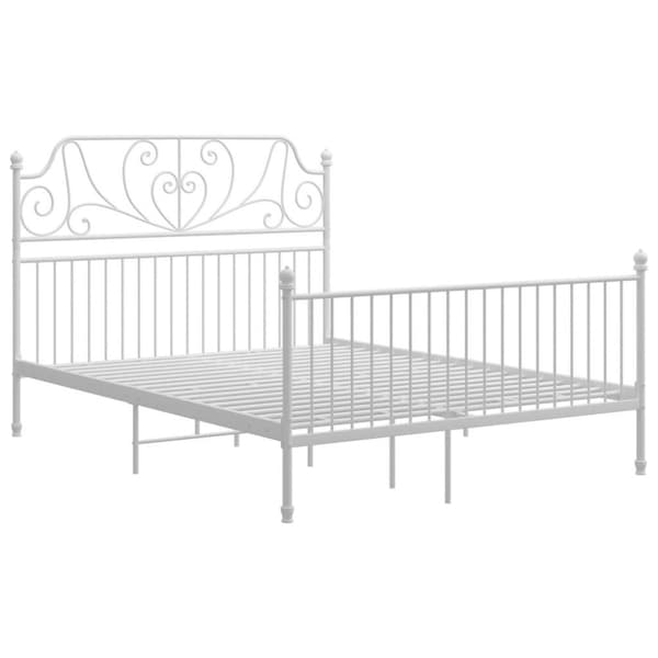 vidaXL Sengeramme hvit metall 160x200 cm