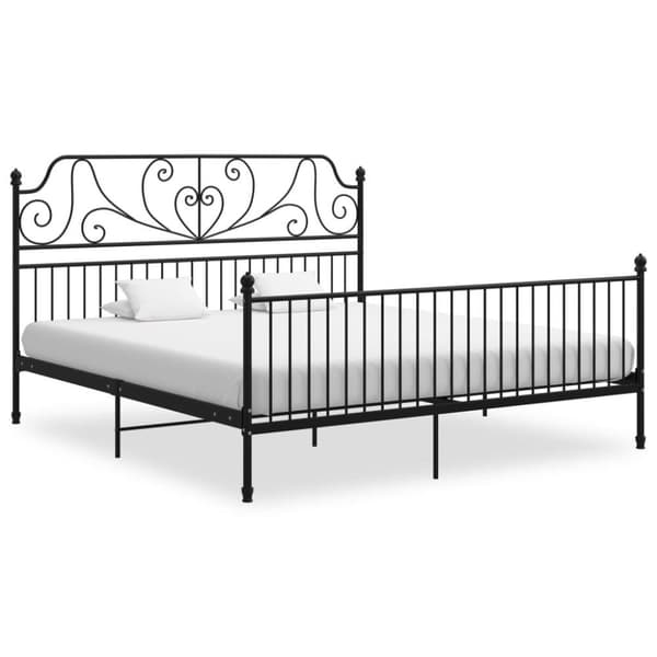 vidaXL Sängram svart metall 180x200 cm