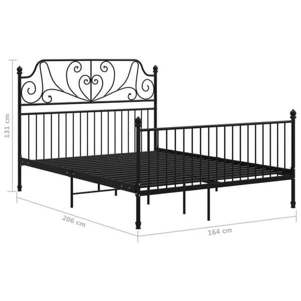 vidaXL Sengeramme svart metall 160x200 cm