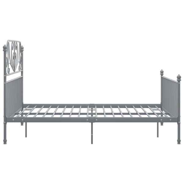 vidaXL Sengeramme grå metall 160x200 cm