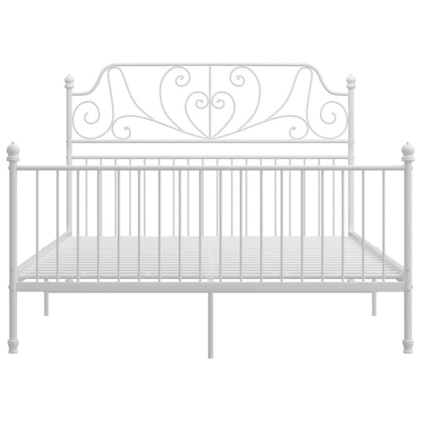 vidaXL Sängram vit metall 140x200 cm