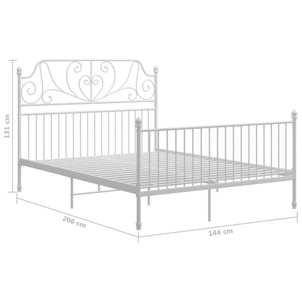 vidaXL Sängram vit metall 140x200 cm