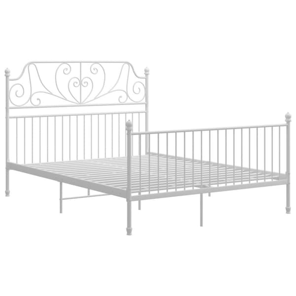 vidaXL Sängram vit metall 140x200 cm