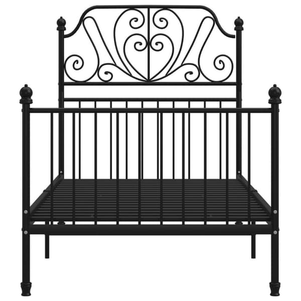 vidaXL Sängram svart metall 90x200 cm