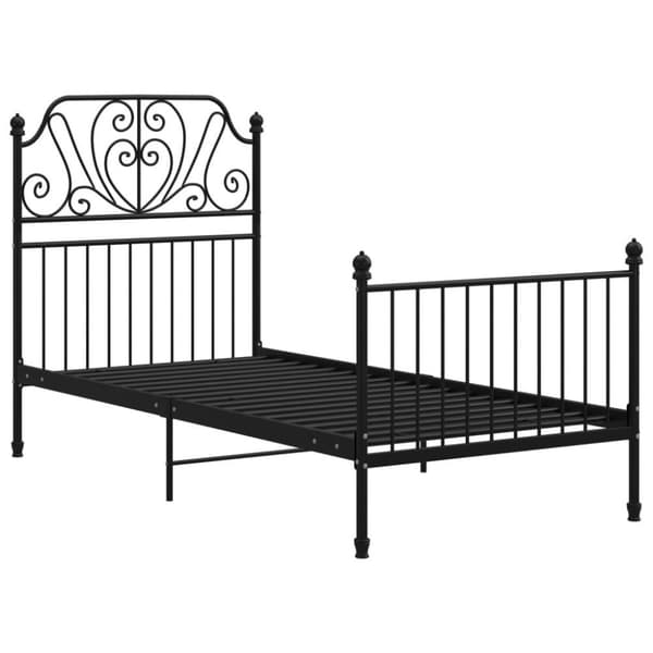 vidaXL Sängram svart metall 90x200 cm