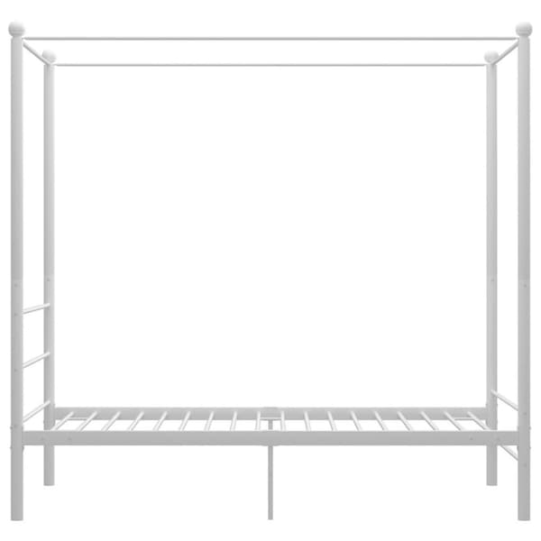 vidaXL sengestel til himmelseng 90x200 cm metal hvid