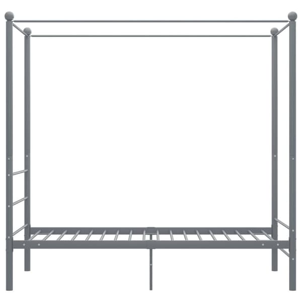 vidaXL Himmelsengeramme grå metall 90x200 cm