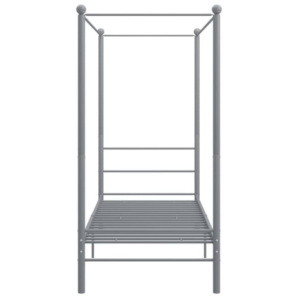 vidaXL Himmelsengeramme grå metall 90x200 cm