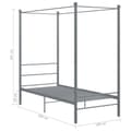 Miniatyrbilde 6 av 6: vidaXL Himmelsengeramme grå metall 90x200 cm