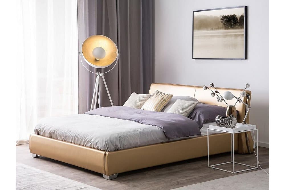 MONTEVIOUS Dubbelsäng med LED 160x200 Guld