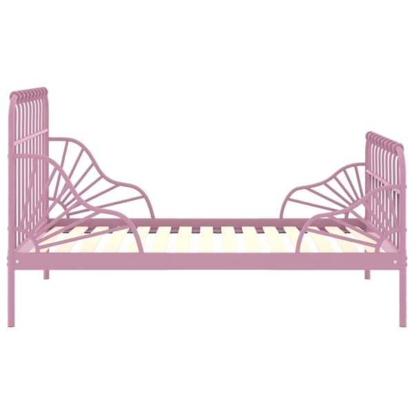 vidaXL udvideligt sengestel 80x130/200 cm metal pink