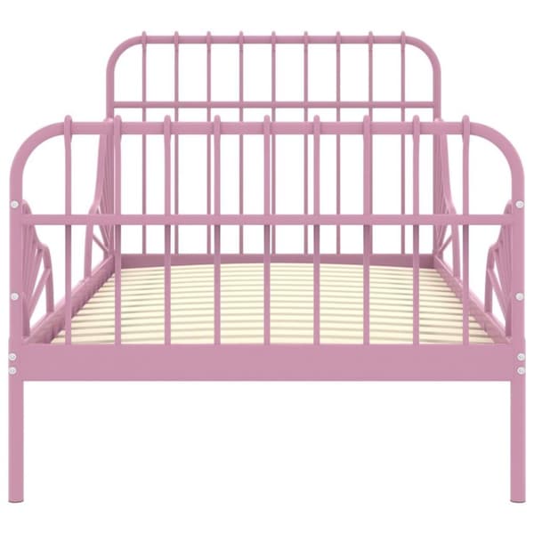 vidaXL udvideligt sengestel 80x130/200 cm metal pink