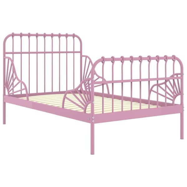 vidaXL udvideligt sengestel 80x130/200 cm metal pink