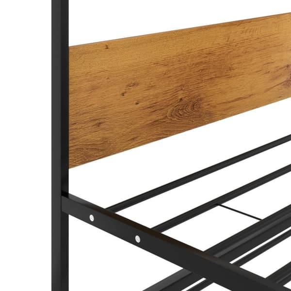 vidaXL Utdragbar sängram svart metall 90x200 cm