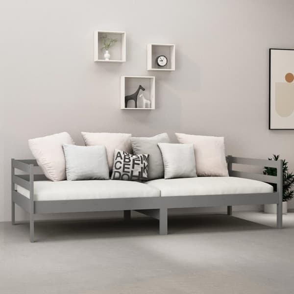 vidaXL Dagseng grå heltre furu 90x200 cm