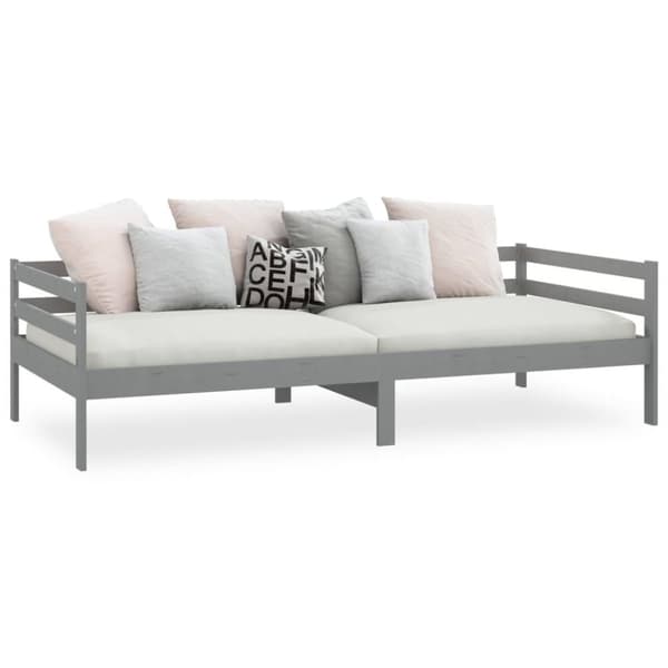 vidaXL daybed 90x200 cm massivt fyrretræ grå