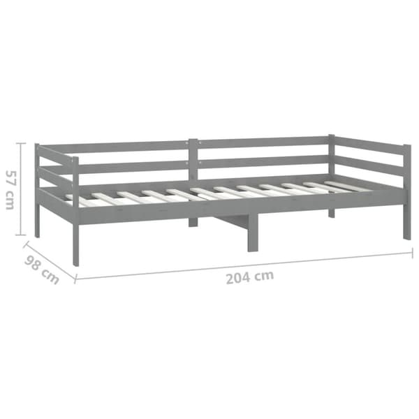 vidaXL daybed 90x200 cm massivt fyrretræ grå