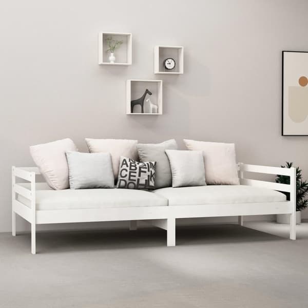 vidaXL Dagseng hvit heltre furu 90x200 cm