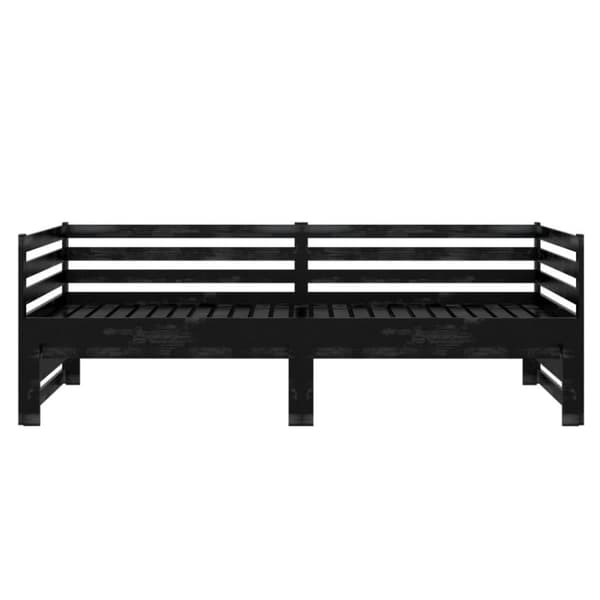 vidaXL Dagbädd svart massiv furu 2x(90x200) cm
