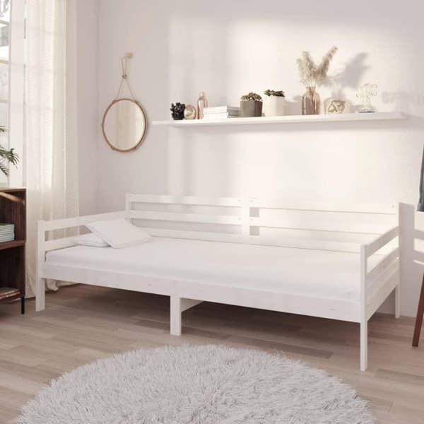 vidaXL Päivävuode valkoinen täysi mänty 90x200 cm