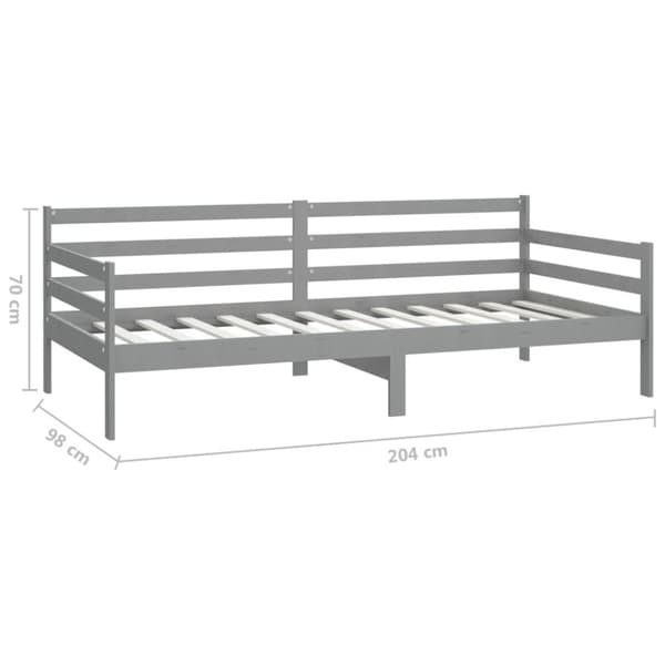 vidaXL daybed 90x200 cm massivt fyrretræ grå