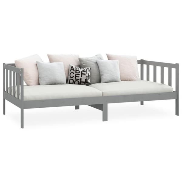 vidaXL daybed 90x200 cm massivt fyrretræ grå
