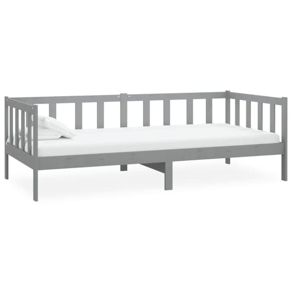 vidaXL daybed 90x200 cm massivt fyrretræ grå