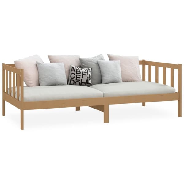 vidaXL daybed 90x200 cm massivt fyrretræ gyldenbrun