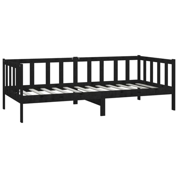 vidaXL Päivävuode musta täysi mänty 90x200 cm