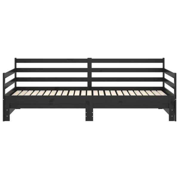 vidaXL Dagbädd svart massiv furu 2x(90x200) cm
