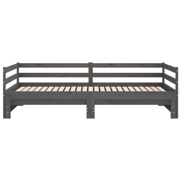 vidaXL Dagbädd utdragbar grå massiv furu 2x(90x200) cm